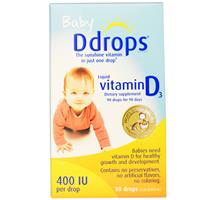 D Drops, Жидкий витамин D3 для детей, 400 международных единиц, 0.08 жидких унций (2.5 мл)