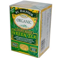 St. Dalfour, Organic, Golden Mango Зеленый чай, 25 Tea Bags, 1.75 oz (50 g)