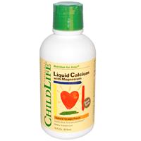 ChildLife, Продукт первой необходимости, жидкий кальций с магнием, природный апельсиновый вкус, 16 жидких унций (474 мл)